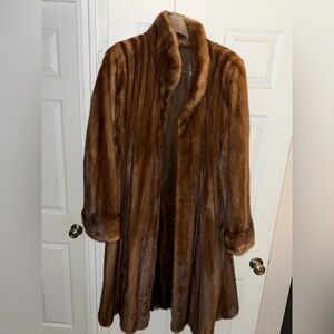 AUTHENTIC GENUINE Full Length Brown Mink Fur Coat